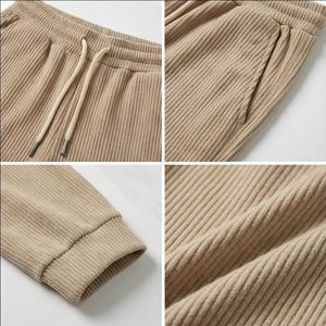 กางเกงขาตรงผ้าขนแกะสำหรับผู้ชาย, กางเกงถักกันหนาวน้ำหนักเบาทรงหลวมสำหรับฤดูใบไม้ร่วงและฤดูหนาว - Product Image 4