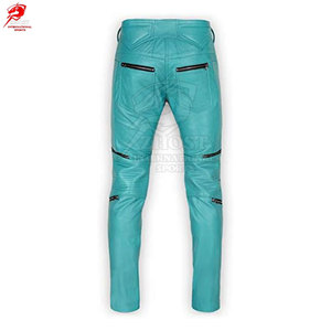 กางเกงหนังผู้ชายคุณภาพสูง ดีไซน์ยืดหยุ่น สวมใส่สบาย เหมาะสำหรับขี่มอเตอร์ไซค์และสวมใส่ลำลอง - Product Image 2