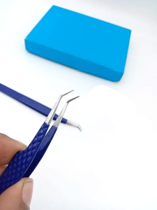 Pinces à cils en acier inoxydable avec logo personnalisé, pointe fine antistatique nano durable pour extensions de cils - Product Image 6