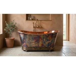 Baignoire autoportante en cuivre, faite à la main, écologique, moderne, pour bain profond, idéale pour la maison, la salle de bain, l'hôtel, le complexe hôtelier, le spa, la décoration intérieure - Product Image 1