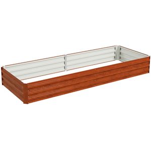 Fioriera Rialzata 36" X 12" Facile da Pulire per Coltivazione di Fiori, Erbe e Piante Succulente in Acciaio Zincato e Legno Naturale - Product Image 1