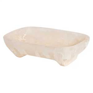 White Resin Footed Soap Dish Rectangular Bar Soap Holder Modern Bathroom Vanity Sink <b>Accessory</b> Luxury Bath Supply Washroom Tray - Product Image 1