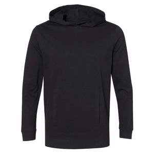 <b>Men</b> Blue Hooded Long Sleeve Fitted Shirt Moisture Wicking Polyester All Seasons Solid Color <b>Pullover</b> Top - Product Image 5