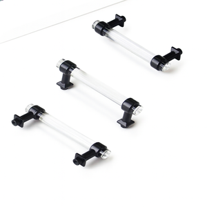 ODM Service Hardware Materials Matte Black Zinc Alloy Handle Clear Acrylic Modern <b>Pull</b> for Kitchen Bathroom Cabinet Design - Product Image 1