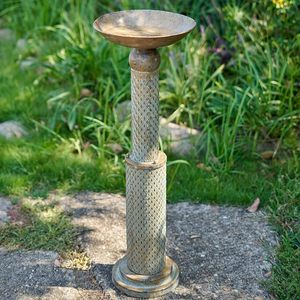 Bain d'oiseaux en métal au design tendance et étonnant pour la décoration de jardin, balcon extérieur, patio et les activités d'abreuvement des petits oiseaux - Product Image 1