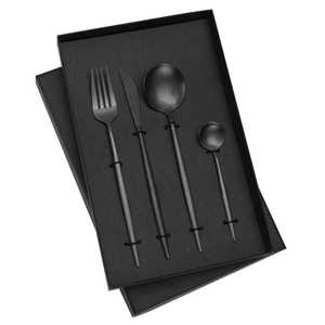Ensemble de couverts en acier inoxydable écologiques de qualité supérieure avec manche martelé pour table à manger moderne - Product Image 3