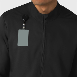 Blouse médicale unisexe noire à manches longues avec détection d'aiguilles et coutures invisibles pour le personnel hospitalier - Product Image 5