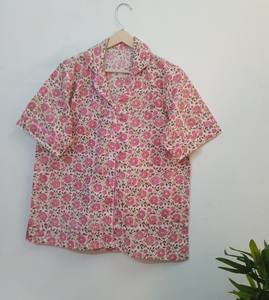 ชุดนอนครอบครัวลายพิมพ์บล็อกทำมือ – ชุดนอนผ้าฝ้ายลายดอกไม้เนื้อนุ่มสำหรับฤดูร้อน - Product Image 5