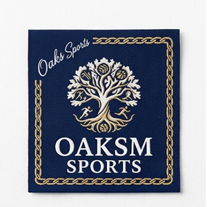 Écusson carré en tissu brodé Oaksm Sports avec logo arbre pour vêtements - Product Image 2