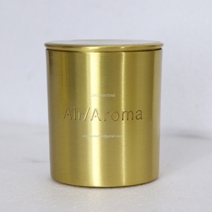 Bocaux à bougies en laiton massif doré de 16 oz, faits à la main, avec gravure sur le couvercle, décoration de la maison, récipients de luxe, fabrication de bougies, marque ZNC - Product Image 5