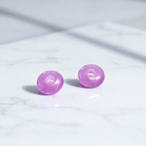 Lavender Jade 14x8mm Gemstone Fancy Stylist <b>Washer</b> Plain Rondelle Big Hole Loose <b>Beads</b> - Product Image 3