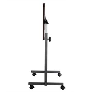 Comodino Multifunzionale Regolabile in MDF/Ferro con 4 Ruote e Freno, Colore Venatura Legno Scuro per Ospedali - Product Image 3