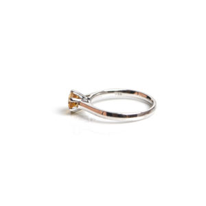 Bague en Citrine Naturelle, Argent Sterling 925 Plaqué Or Blanc, Sertissage Gypsy, Cadeau de Mariage de Luxe pour Femme, Pierre de Naissance de Novembre - Product Image 4