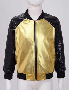 Blouson Bomber Varsity Doré pour Homme en Mélange de Laine, Col Montant, Fermeture Éclair, Style Décontracté pour l'Automne - Product Image 1