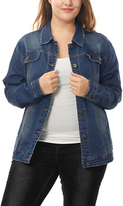 Women Casual <b>Denim</b> Jeans <b>Jacket</b> Wholesale Rate Breathable Stylish Cotton <b>Customized</b> Design Plus Size Winter Knitted High Quality - Product Image 3