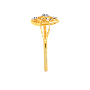 Bague florale ronde céleste avec diamant taille ronde et forme cœur de 0,10 ct, bijou de mode en or 14K et 18K pour femme - Product Image 3