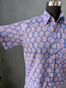 เสื้อเชิ้ตผู้ชายแขนสั้นพิมพ์ลายดอกไม้ผ้าฝ้ายลำลองคอปกสไตล์ฤดูร้อน - Product Image 6