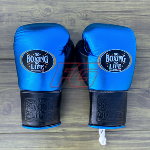 Gants de boxe MMA personnalisables « No Boxing No Life » pour entraînement et sparring, en cuir de vachette, avec fermeture auto-agrippante et lacets, anti-humidité, OEM/ODM - Product Image 3