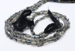 ลูกปัดลาบราโดไรต์ทรงก้อนเรียบขนาด 4x6-5x8 มม. ลูกปัดพลอยลาบราโดไรต์ขัดเงา 13 นิ้ว ลาบราโดไรต์ธรรมชาติแบบเรียบ - Product Image 4