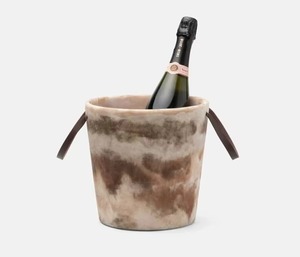 Seau à glace translucide en résine, seau à glace décoratif pour bar à domicile avec couvercle, seau isotherme à motif tourbillon marron pour fête - Product Image 1