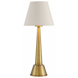 Lampe de table en métal de qualité supérieure, finition délavée à l'acide, base texturée martelée, design moderne pour chambre, salon ou bureau. - Product Image 6