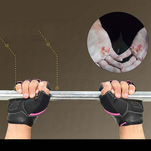 Padded Palm <b>Half</b> Finger Weightlifting Gloves Anti <b>Slip</b> Fitness Training Gloves Gym Workout Mitts Comfortable Grip Protection - Product Image 2