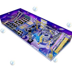 Parc de trampolines intérieur sur mesure en gros, thème Galaxie, parcours d'obstacles, toboggan, équipement de terrain de jeux commercial, jeux souples en alliage PE - Product Image 3