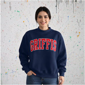 Pull à col montant pour femmes Griffis, broderie personnalisée de lettres grecques, vêtements d'ambiance de confrérie, tricots en gros - Product Image 3