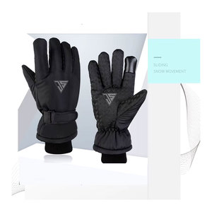 Gant de neige de ski classique d'hiver pour hommes, en tissu imperméable laminé de polyuréthane/tissu antidérapant, doublure intérieure en fourrure - Product Image 1