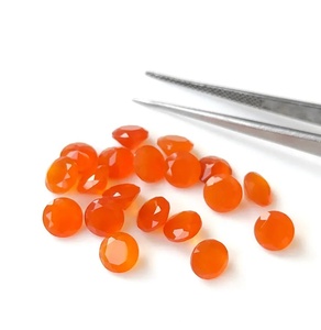 Lot de pierres précieuses naturelles en cornaline ronde facettée pour la fabrication de bijoux - Product Image 4