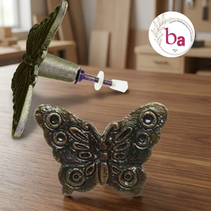 Poignée de meuble et bouton de tiroir Ba Butterfly Casting, design moderne, installation facile, pour la maison, le bureau, la garde-robe, la salle de bain - Product Image 1