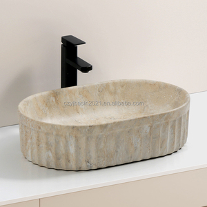 Évier de vasque en céramique de style hôtel de luxe Cuvette de bain imprimée par transfert d'eau personnalisable Lavabo en céramique de salle de bain OEM - Product Image 4