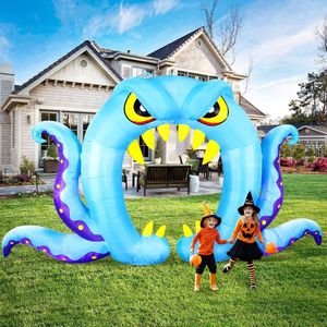 12FT decorazioni per il cortile delle vacanze all'aperto di Halloween fantasma gigante 3-rotazione della fiamma colorata ha portato la luce spettrale Blow Yard decoro per la casa - Product Image 4