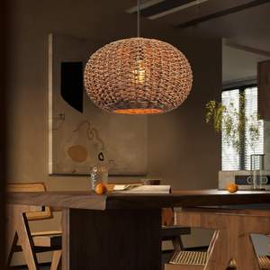 New Transparent Rattan Pendant Lampshade Handicraft Ceiling <b>Light</b> Cover for Living Room Home Decor Wholesale - Product Image 4