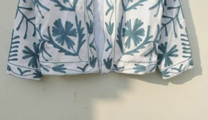 Handcrafted <b>Women</b> 100% Cotton Breathable Vibrant Embroidered <b>Velvet</b> Bomber <b>Jacket</b> Bohemian Floral <b>Jacket</b> - Product Image 3