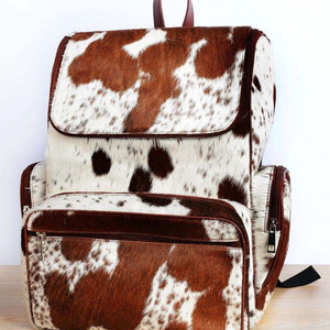 Wholesale cowhide leather hair on <b>backpacks</b> OEM supplier custom logo export quality student bags for sale in wholesale price - Product Image 6
