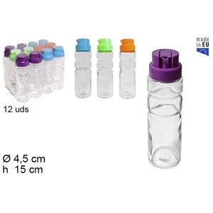 Set di 12 Barattoli per Spezie Rotondi, Diametro 4,5 cm, Altezza 15 cm, Impilabili, in Plastica, Prodotti in UE - Product Image 1