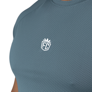 Camiseta de Manga Corta Azul Tormenta para Hombre, Cómoda, de Algodón Premium, Informal, Elegante, para Gimnasio, Venta al por Mayor, Ropa Deportiva Moderna - Product Image 5