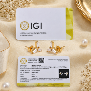 ต่างหูเพชรทรงเบเกตต์ทองคำแท้ 10 กะรัต ได้รับการรับรองจาก IGI สำหรับผู้หญิง เหมาะเป็นของขวัญในทุกโอกาส - Product Image 6