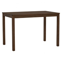 Juego de Comedor Moderno, Duradero y Minimalista de Madera Sólida con Acabado en Nogal, Mesa de Comedor y 5 Sillas con Respaldo en Escalera, Muebles para Apartamento y Hogar