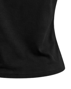 Camiseta Negra de Mujer con Hombros Descubiertos, Manga Corta, Corte Ajustado, Estilo Casual de Verano, Moda Urbana, Fabricante OEM Personalizado - Product Image 3