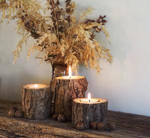 เชิงเทียนไม้สำหรับตกแต่งลวดลายแกะสลักด้วยมืออันเป็นเอกลักษณ์สำหรับบ้านไร่และของตกแต่งโบฮีเมียน - Product Image 6