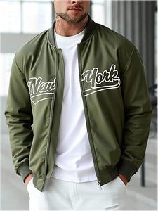 Comfortable <b>Winter</b> Warm Men Letterman Jacket Stand Collar Front Logo Windproof High Quality Eco-Friendly Quick Dry Breathable - Product Image 4
