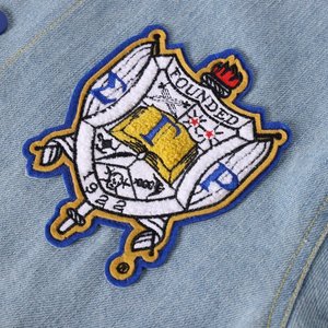 เสื้อแจ็คเก็ตยีนส์ Sigma Gamma Rho ปักลายเชนิลล์ เสื้อผ้าสำหรับชมรมนักศึกษากรีก ผู้หญิง พรีเมียม ติดกระดุม - Product Image 6