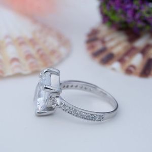 Jewelry Customized 13x13mm 8CT DEF VVS Round Brilliant Cut Moissanite <b>Ring</b> Sterling <b>Silver</b> 925 Support for Women <b>Men</b> - Product Image 2