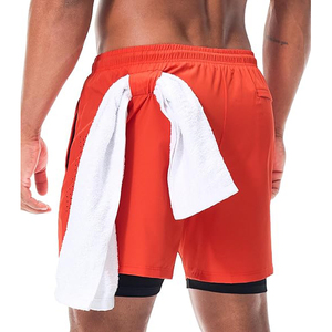 <b>Men's</b> <b>Red</b> Quick Dry Sport <b>Shorts</b> With Elastic Waist And Side Pockets For Gym Workout casual <b>shorts</b> Side pockets athletic wear - Product Image 4