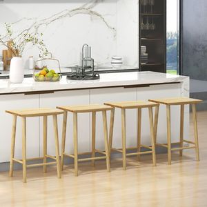 Set of 2 25.5 Inch Bar <b>Stools</b> with Footrest for Kitchen and <b>Dining</b> Room <b>Table</b> Benches - Product Image 5