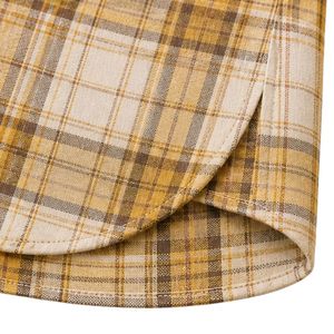 Chemise à manches longues pour homme en coton à carreaux beige moutarde doré, décontractée, boutonnée, personnalisable, vente en gros, vêtements de mode - Product Image 6