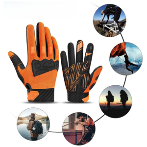 Gants de VTT unisexes personnalisés, à doigts entiers, avec rembourrage en gel, antidérapants, compatibles avec les écrans tactiles, fermeture à boucle, toutes saisons, pour l'extérieur - Product Image 1