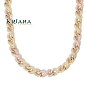 Moissanite Link <b>Chain</b> Necklace 18K Gold Plated Rose Gold Plated S925 <b>Silver</b> Hip Hop Luxury Everyday Wear Unisex - Product Image 5